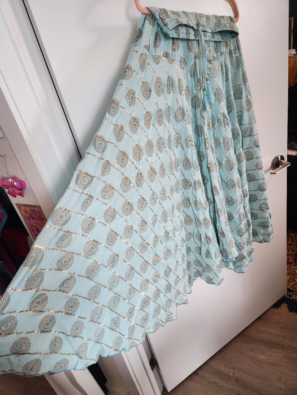 Light Blue And Gold Pattern Fancy Pants